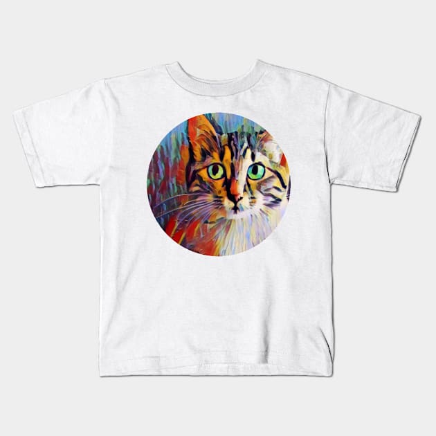 Furry floppy cat Kids T-Shirt by GoranDesign